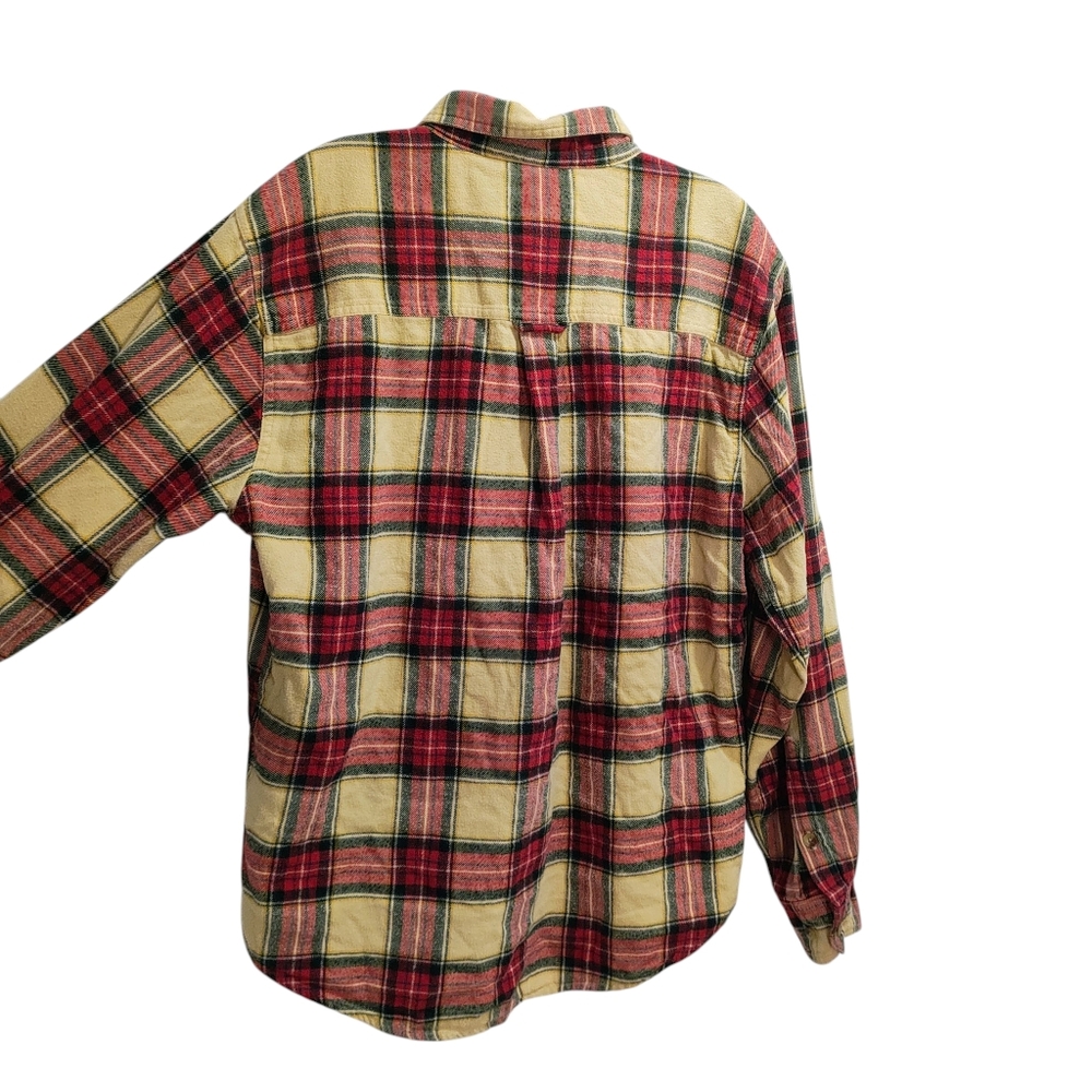 Woolrich Red & Tan Plaid Outdoor Hiking Fishing Flannel Casual Button Down Shirt - Picture 7 of 11
